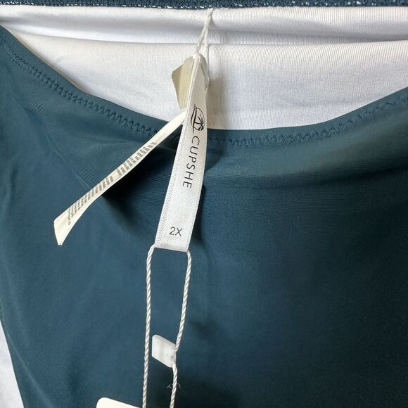 Cupshe Dark Teal NWT Bikini Bottoms 2x Plus Size Green Brief Boy Swimsuit - Picture 3 of 5